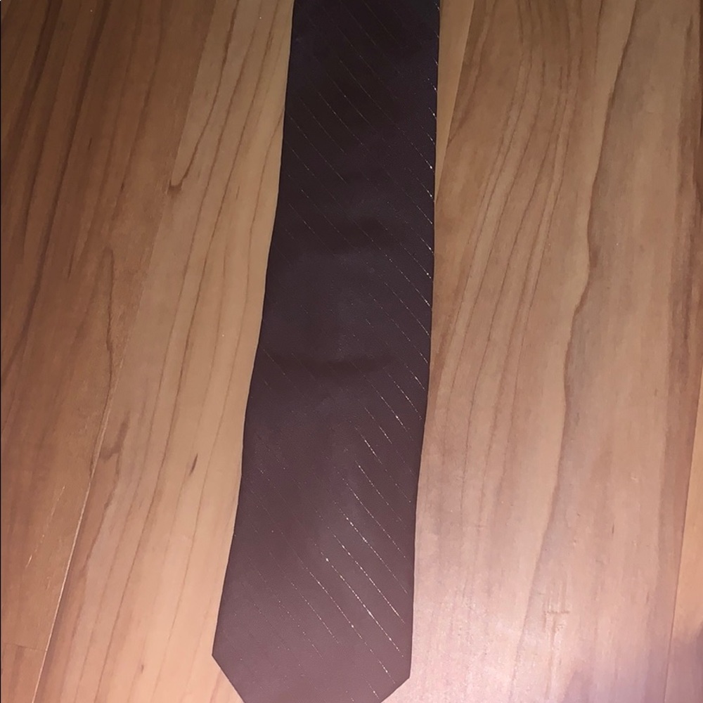 Black with silver strip tie